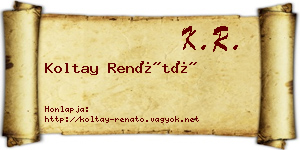 Koltay Renátó névjegykártya